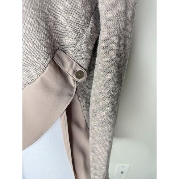 VTG Y2K Deletta Anthropologie Taupe Knit Frayed Trim Sheer Hi-Low - Picture 7 of 11